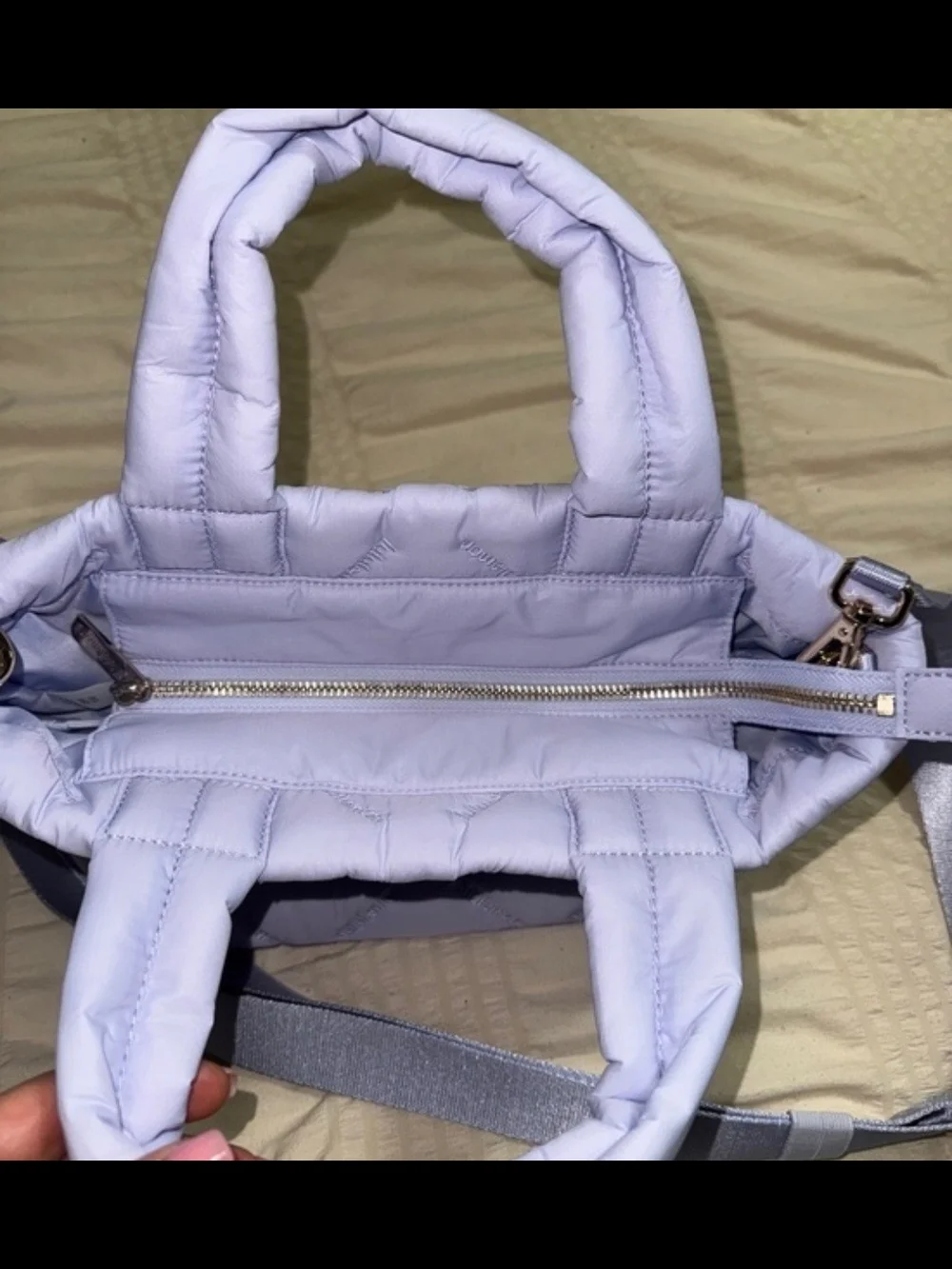 lululemon athletica Lavender Quilted Padded Tote with Strap